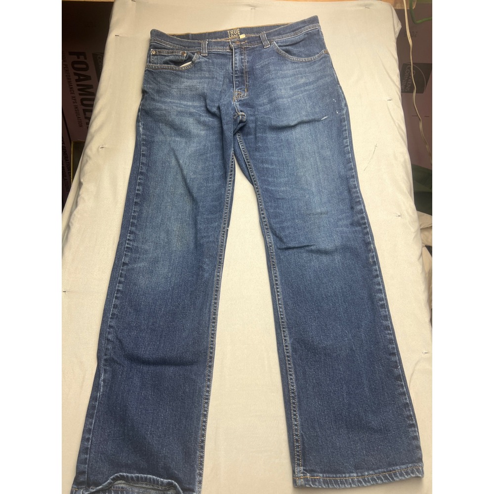 True Craft Mens Relaxed Fit Jeans Blue Medium Wash Denim 34x32 Style 9988